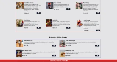 Site desenvolvido lojinha de açai