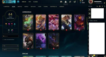 Conta de LoL Todos Campeões + 64 Skins + Nível 216