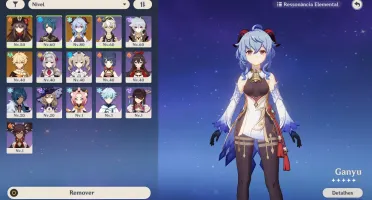 Conta Ganyu + Hu Tao + Harpa Celestial - 58 Resinas Frágil