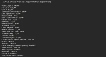 Conta STEAM com diversos jogos
