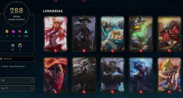 Conta nv 172 - Elo: Ouro - 288 skins - 13 k EA