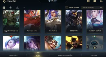 Wild rift, 12 skins épicas, 3 lendárias, 4 comuns