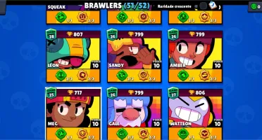 BRAWL STARS —  40,500 TROFÉUS, 51 BRAWLERS, 50 MAXIMIZADO E