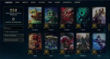 Conta bronze 3 com 90 Champs e 34 Skins + 3 Fragmentos