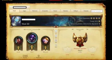 V> Conta de lol, Elo Ouro V, com mais de 100 skins