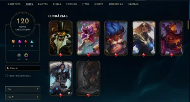 Conta LOL Level 356 , Ouro 4 +120skins todos os campeões+62k