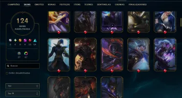 Diamante 1 com 115 Champs e 124 Skins ( MID / TOP / ADC )