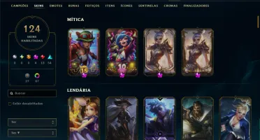 Diamante 1 com 115 Champs e 124 Skins ( MID / TOP / ADC )
