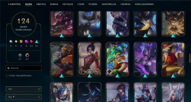 Diamante 1 com 115 Champs e 124 Skins ( MID / TOP / ADC )