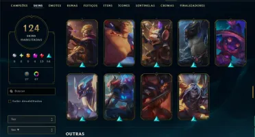 Diamante 1 com 115 Champs e 124 Skins ( MID / TOP / ADC )