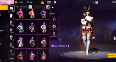 Conta Free Fire R$500 - 3 Miko + Sakura Naruto + Angelical