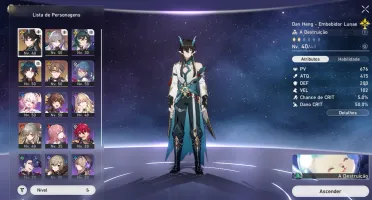 conta honkai star rail com dan heng IL, bronya, blade e welt