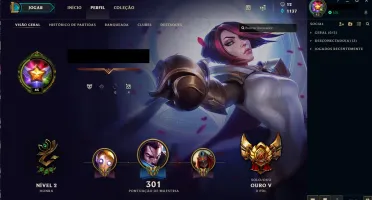 CONTA OURO V - 18 SKINS 80 CAMPEÕES LVL 45