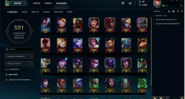 CONTA OURO V - 18 SKINS 80 CAMPEÕES LVL 45