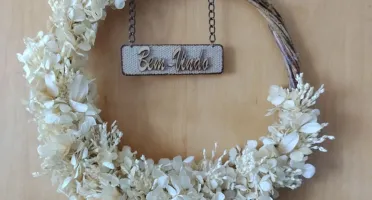 Guirlanda Rústica com Flores e Bem-vindo - Tamanhos