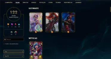 Conta prata FULL CHAMPS, 122 SKINS