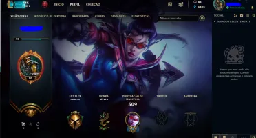 Conta de Lol lv 90 e borda de ouro