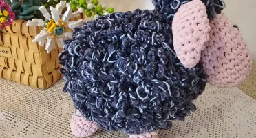 Carneirinho Algodão, feito a mão, crochet