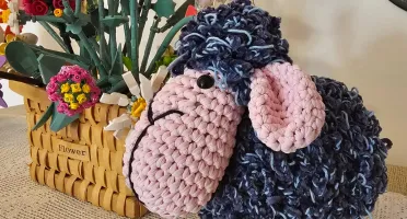 Carneirinho Algodão, feito a mão, crochet
