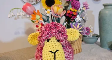 Carneirinho Algodão, feito a mão, crochet