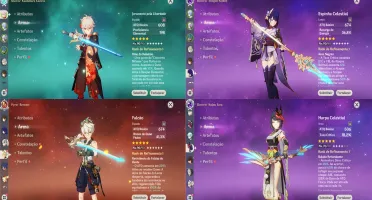 Conta Genshin Ar56 /12X5★/ Kazuha + Bis/ Mapa 100%- End Game