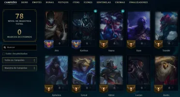 Conta Lol Prata, 42 Skins, 1 Lendária, Upada na Mão, Lvl 44