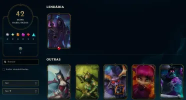 Conta Lol Prata, 42 Skins, 1 Lendária, Upada na Mão, Lvl 44
