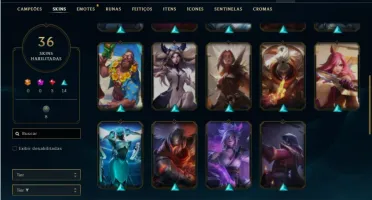 Conta prata 4 com 62 Champs e 36 Skins + 1 Fragmento
