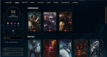 Conta prata 4 com 62 Champs e 36 Skins + 1 Fragmento