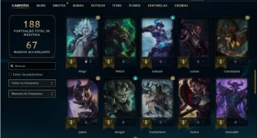 Conta prata 4 com 62 Champs e 36 Skins + 1 Fragmento