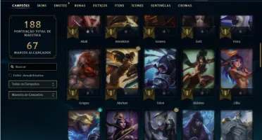 Conta prata 4 com 62 Champs e 36 Skins + 1 Fragmento