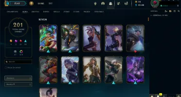 Conta LOL recheada - 201 skins - Platina
