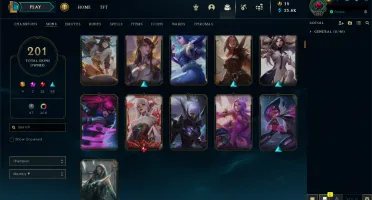 Conta LOL recheada - 201 skins - Platina