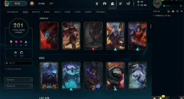 Conta LOL recheada - 201 skins - Platina