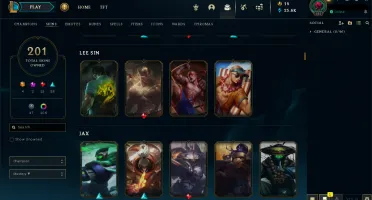 Conta LOL recheada - 201 skins - Platina
