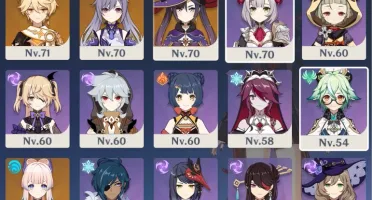 Conta AR 55 Hutao, Albedo, Kazuha, Kokomi