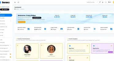 PHP Davinci AI - All-In-One SaaS Platform for AI Text, Image