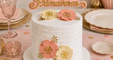 Topo de Bolo Primaveras com Flores - Idades