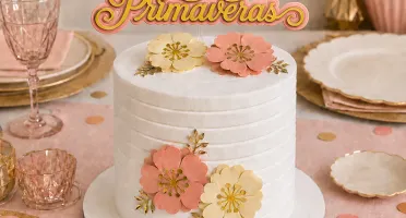 Topo de Bolo Primaveras com Flores - Idades