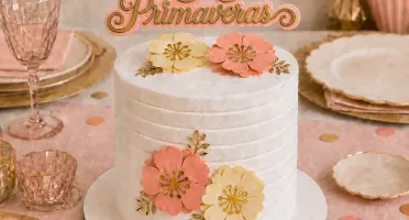 Topo de Bolo Primaveras com Flores - Idades