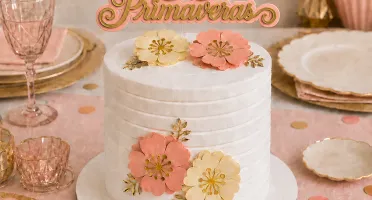 Topo de Bolo Primaveras com Flores - Idades