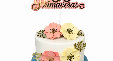 Topo de Bolo Primaveras com Flores - Idades