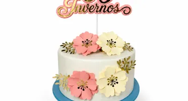 Topo de Bolo Invernos com Flores - Idades