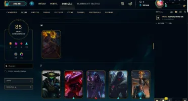 conta league of legends com 85 skins e todos os personagens