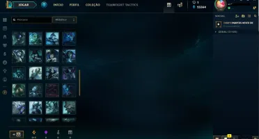 conta league of legends com 85 skins e todos os personagens