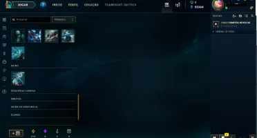 conta league of legends com 85 skins e todos os personagens