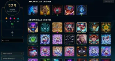 Conta Ouro 1, todos os champs, 245 skins