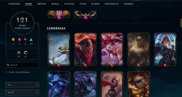 Conta Lol Plat1 121 Skins all champs + acc valorant