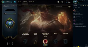 Conta Sem elo./elo anterior diamante 5. 118 Champs/ 38 skins