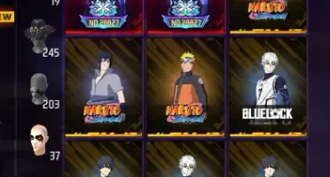 Conta Free Fire (3 angelicais) Bluelock ,Naruto,Kimetsu